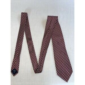 Nautica Dress Tie Mens Size 59" Red Striped 100% Silk Designer